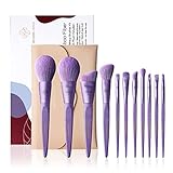 Makeup Brushes Set, 11 Pcs Eigshow Premium Vegan Makeup Brushes, Synthetic Foundation Powder Contour Blush Concealer Full Face Eye Brush, Bamboo Cosmetics Brushes Sets with Bag and Gift Box - Purple