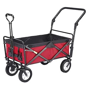 Garden Trolley Draagbare Reistrolley, Verstelbare Handgreep, Opbergtrolley Met Metalen Frame, Draagvermogen Van 100 Kg…