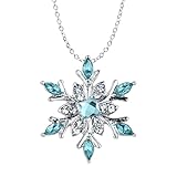 ALLY-MAGIC Snowflake Necklace for Women Silver Blue Snowflake Pendant Necklace with Crystal Christmas Jewellery Gifts for Women Girls Y7XHXL