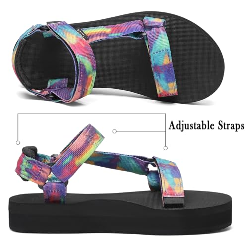 Image of Sport Walking Water Sandals for Women with Arch Support & Adjustable Straps Platform Sandals Women Height Increase