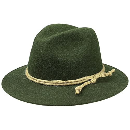 Lierys Tyrolean Mountain Hat Women/Men Olive 7-7 1/8 | Wool hat | Traveller hat | Autumn/Winter