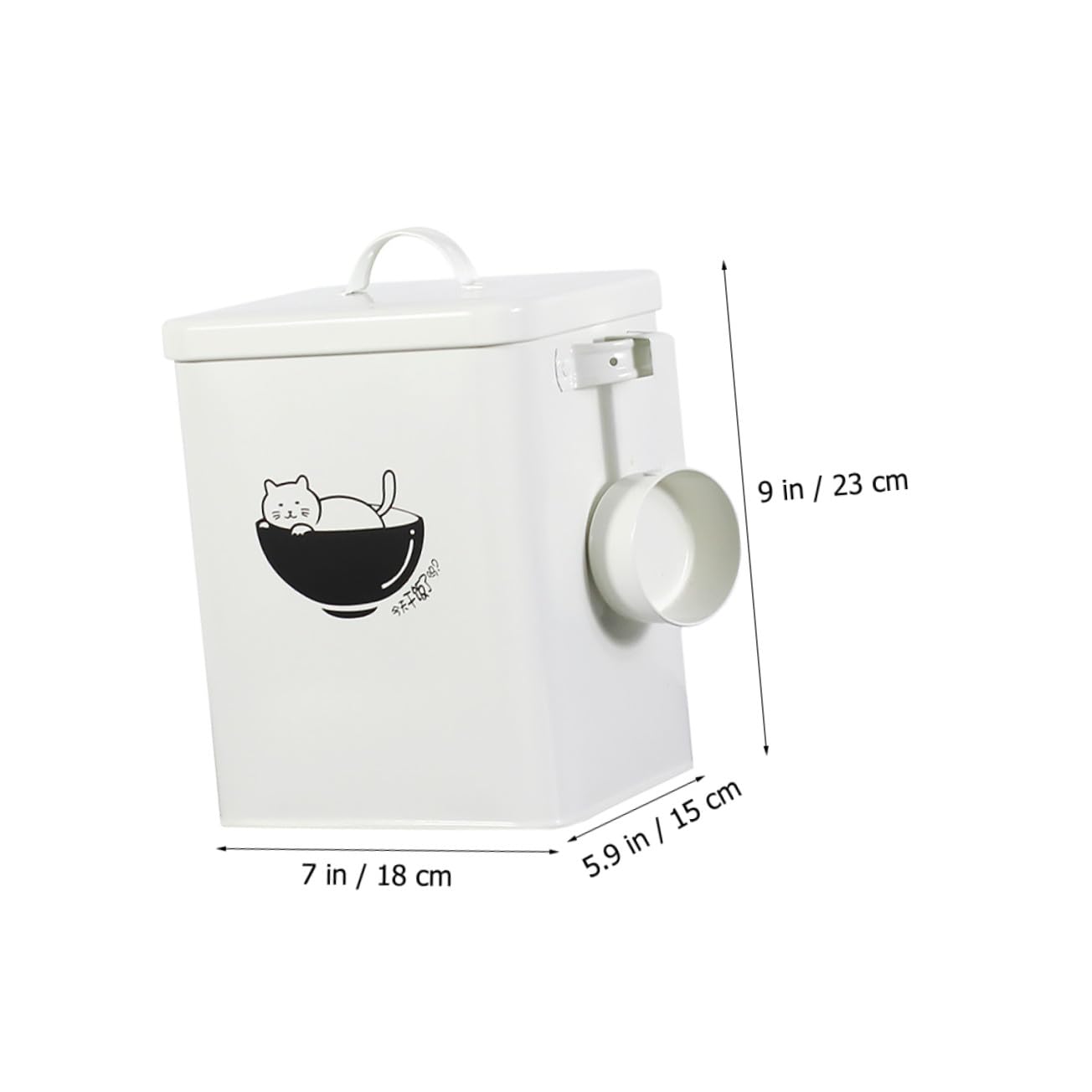 NUOBESTY Caja Hermética de Metal para Comida de Mascotas en Color Blanco