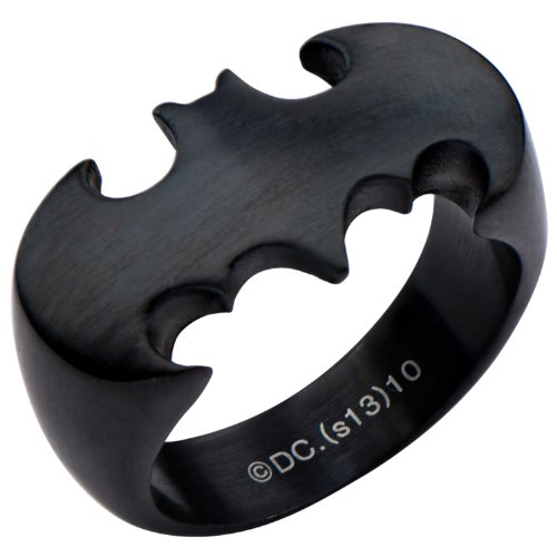 Batman Silhouette Black Stainless Steel Ring