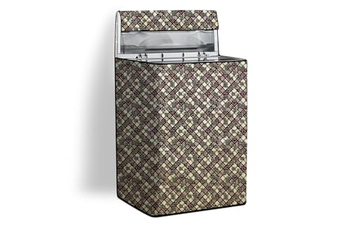 Image of Stylista Top Load Fully Automatic Washing Machine Cover Compatible for IFB 8 kg, 8.5 kg, 9 kg & 9.5 kg, Luxury Pattern Yellow