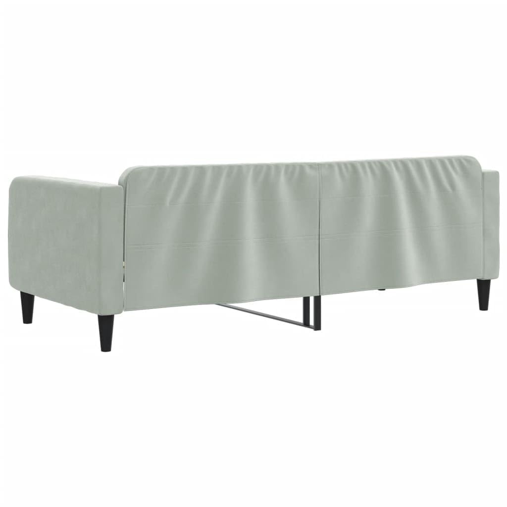 Velluto Trasformabile 2 in 1 Divano Letto Grigio Chiaro 90x190 cm