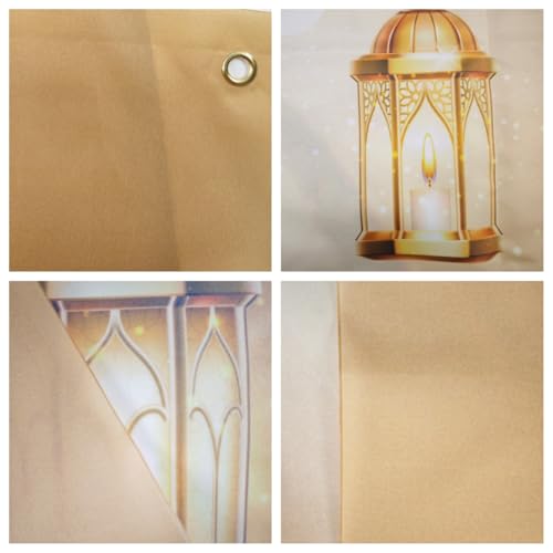 KYMY Ramadan Kareem Backdrop – Muslim Ramadan Mubarak Polyester Banner 70.9 x 43.3 Inch, Islamic Crescent Moon Star Lantern Mosque Photography Background for Eid al-Fitr Indoor Outdoor Decor by KYMY - Used condition - Image 6