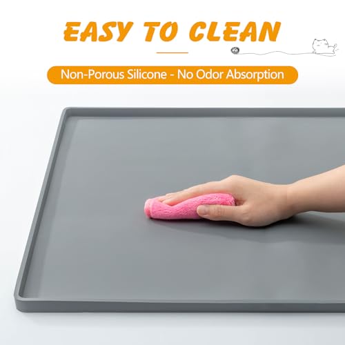 Silicone Dog Pee Pad Holder for Standard 24x24 in Pads, Non-Slip Leak-Proof Puppy Pad Tray, Portable Puppy Training Mat with Raised Edges for Floor Protection, Easy to Clean