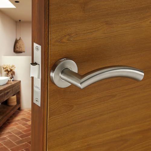 Image of LAPO Keyless Lock for Bathroom Door | 45x45mm Lock Body | Brass Latch System | Works with 30-50mm Doors | Matt Finish | Reversible Door Support | Quick Fit Setup | 3 Years Warranty | CMH-5T