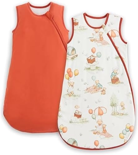 WYTbaby 2er Pack Baby Schlafsack 1.5 Tog, 100% Baumwolle Babyschlafsack für Kleinkind Neugeborene Jungen Mädchen
