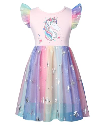 Akyzic Toddler Tulle Dress Unicorn Outfit Birthday Princess Party Girls Summer Causal Tutu Skirts