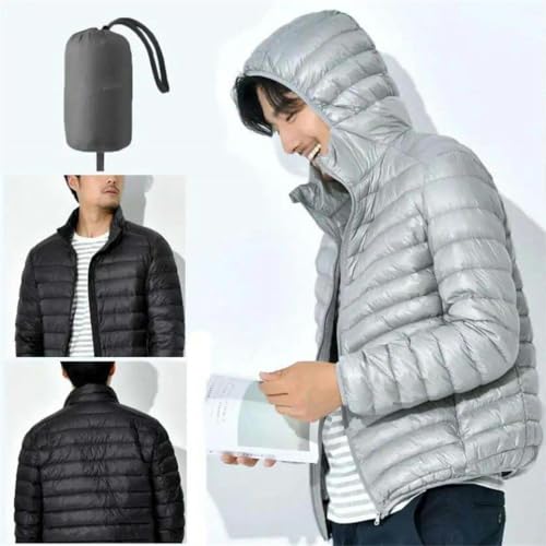 Chaqueta portátil de plumón monocolor con cremallera frontal completa 6