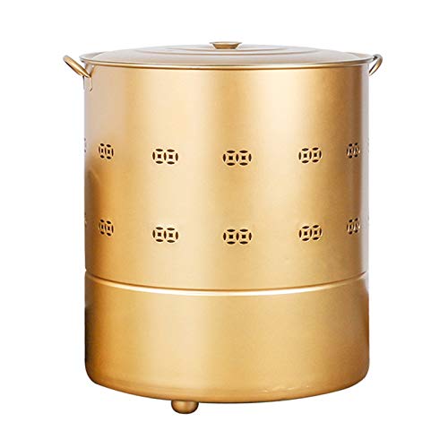 Edelstahl- Brennfass, großer Verbrennungsofen, 360 ° Universalrad, zum Verbrennen von Müll, Papier, Blättern, Mehreren Größen, Gold