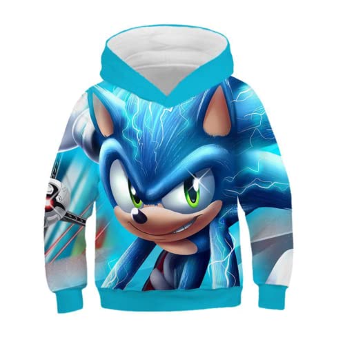 COAMAN Impresión HD Ropa para Niños Sudadera con Capucha Sonic 3D Sudadera para Niños De Dibujos...