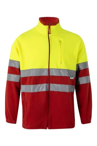 Chaqueta polar alta visibilidad bicolor amarillo flúor y rojo Velilla 183 talla 3XL
