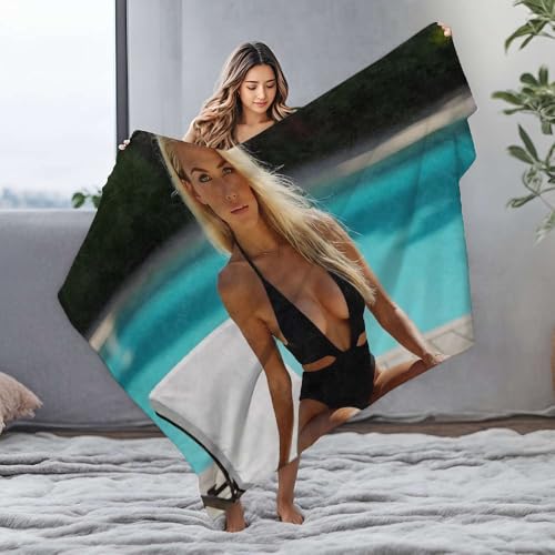 Couverture flanelle douce Poolside imprimé maillot de bain noir 150x200