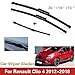 Wiper Front Rear Wiper Blades Compatible with Renault Clio 4 2012-2019 Windshield Windscreen Front Window 26