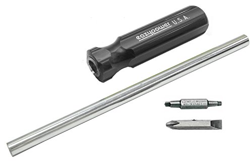 Image of Eazypower 87767 12-Pack Black 11-inch 4-in-1 Molded Handle Screwdriver R1 /R2 Square Recess; #2 /8-10 Phillips /Slotted with 1 /4-inch Hex