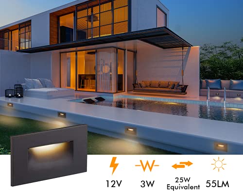 Cloudy Bay 12V Low Voltage 3 Color Indoor And Outdoor Led Step Light,3000K/4000K/5000K Deck Lights,Stair Light,Oil Rubbed Bronze,Wet Location thumb #3