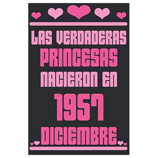 Las Verdaderas Princesas Nacieron en 1957 Diciembre: Regalo de cumpleaños de 63 años para mujeres cuaderno forrado cuaderno de cumpleaños regalo de, ... niñas, tía, novia , 6 * 9 pulgadas 120 pagina