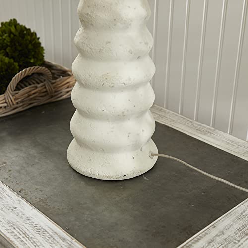 MY SWANKY HOME Ribbed Pitted Tapered Cream Off White Vintage Style Table Lamp Neutral Coastal - Image 7