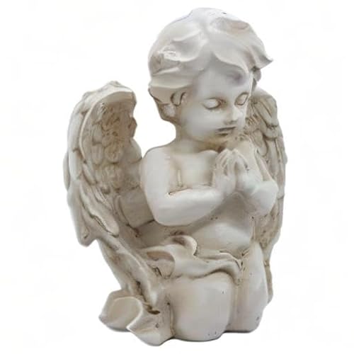 Realideas Vintage Kneeling Praying Cherub Statue Indoor Outdoor Home Garden Decoration Wings Angel Statue Memorial Sculpture thumb #9
