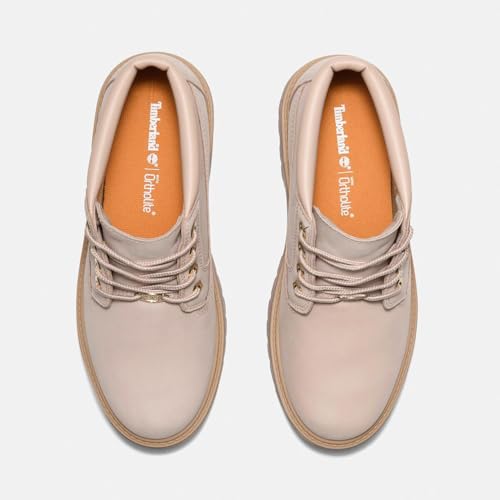 Timberland Women's Stone Street Platform Waterproof Chukka Boot, Light Beige Nubuck, 5.5 Wide