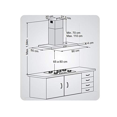 FISCHER COIFA DE PAREDE INFINITY DIGITAL TOUCH 90CM PRETA 220V19902-22550