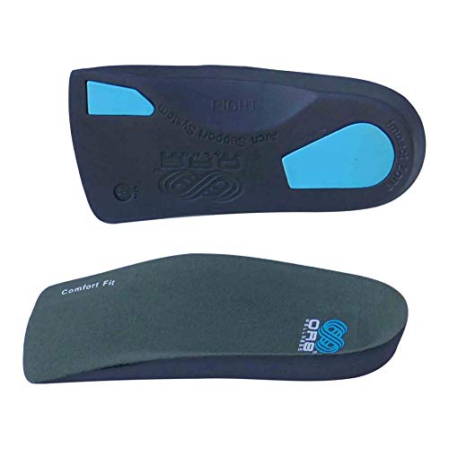 Plantar Fasciitis Orthotic ¾ Insoles. High Performance. Weak & Fallen Arches. Flat Feet. Arch Support. Comfort Fit Shoe Inserts (M - 7-8.5)