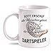 Fashionalarm Arm Gott erschuf Dartspieler Tasse mit Spruch lustig Motiv - beidseitig Bedruckt | Geschenk-Idee f&uuml;r M&auml;nner Darts-Sport Dart Spielen, Wei&szlig; 330ml