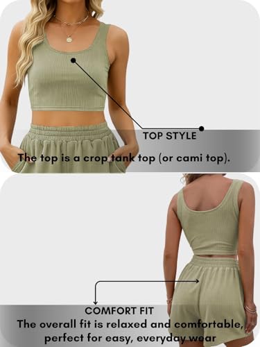 Image of Leriya Fashion Summer Co ord Set for Women Stylish | Western Two Piece Travel Beach & Holiday Outfits | Pyjama Set & Night Suit for Women Lounge | Casual Summer 2 Piece Crop Top Sleeveless Shorts Set