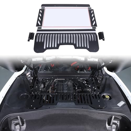 Rear Engine Bay Cover Compatible with Chevrolet Corvette C8 2020-2024 Aluminum Alloy,Engine Bay Shock Protector Panel Guard Trim,Engine Shield Cover Board Interior Accessories (Black)