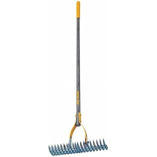 True Temper 14-1/4 in Steel Thatching Rake, 19 Tines, 54 in L Wood Handle 29140GR - 1 Each