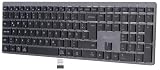 GeneralKeys Tastiera wireless ricaricabile multi-device QWERTZ Bluetooth 5.1 con ricevitore USB, tasti Scissor, tastierino numerico, IP44, ZX-3757