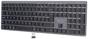 GeneralKeys Multidevice Tastatur: Multi-Device-Akku-Funktastatur mit Bluetooth, Scissor-Tasten, QWERTZ (Büro-Tastatur, Design, PC)