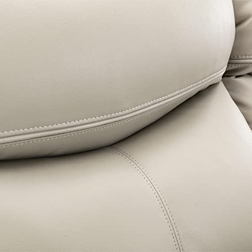 Familymill Breathable Leather Manual Reclining 3-Seat Sofa, Cream #TOP4