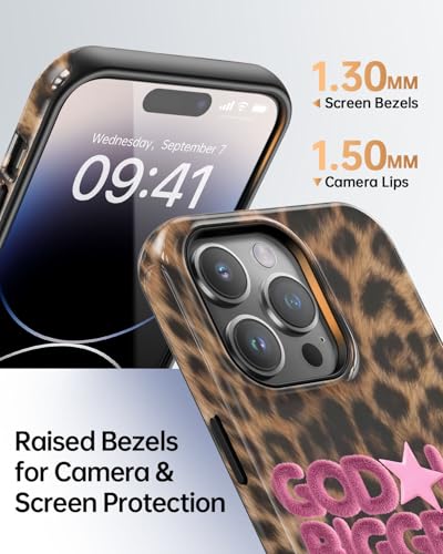 Coque iPhone 14 Pro Faith chrétienne imprimé léopard, idée cadeau tendance - 5