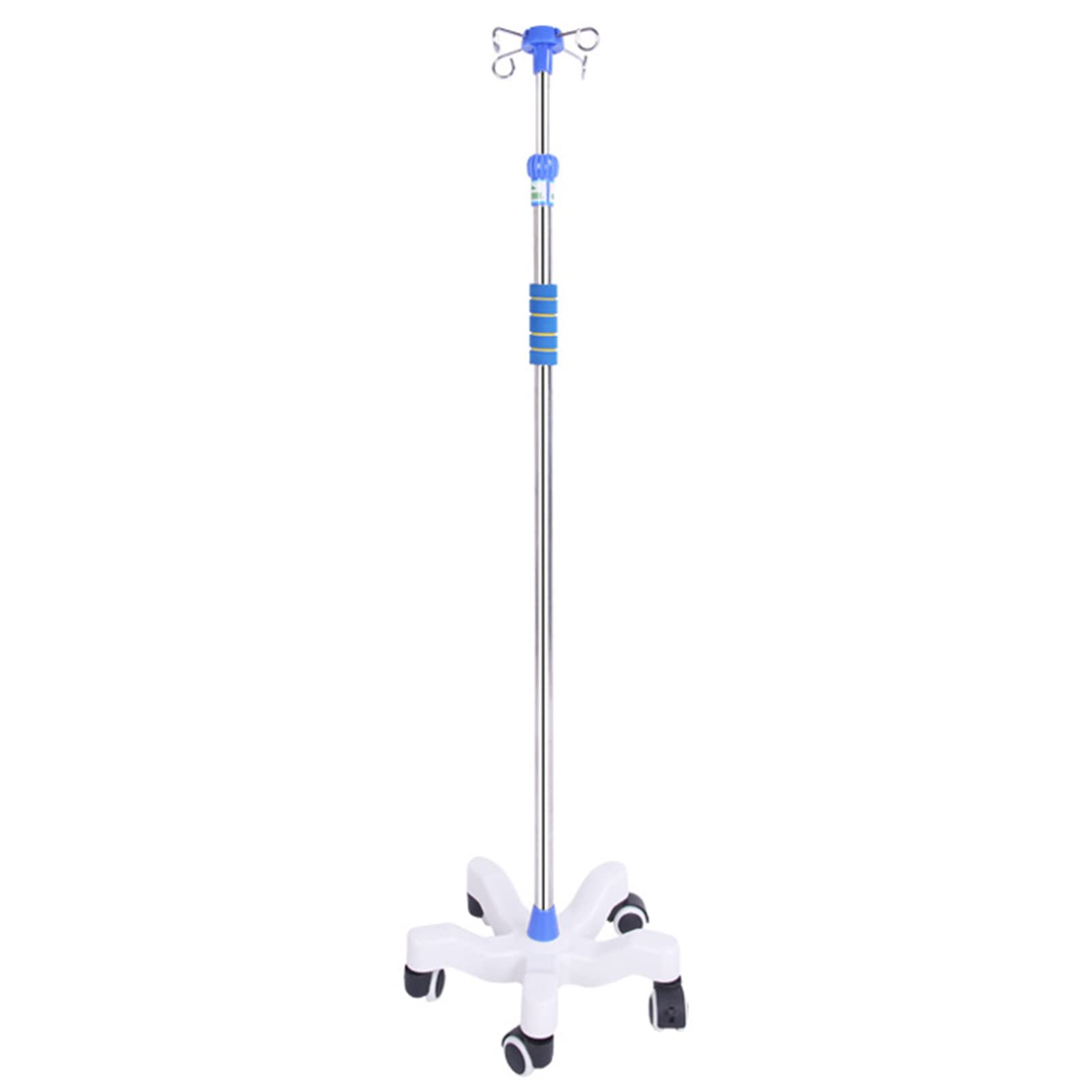 Soporte para infusión con Soporte para suero intravenoso, de Acero Inoxidable, con Altura Ajustable y 4 Ganchos.
