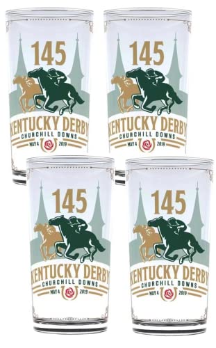 2019 Kentucky Derby Mint Julep Glass - Official Souvenir Glassware of the 145th Kentucky Derby - 4 Pack