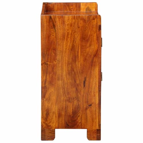 Zapatero de madera maciza de acacia con puertas de diseño elegante 7