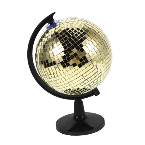 Hohopeti Golden Rotating Disco Ball Globe Reflective Home Decor for Office Party Decorations Light Effects Craftsmanship Unique Style