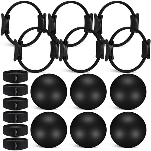 Seenelling Kit de Pilates con 18 Piezas: Anillas, Pelotas y Bandas de Resistencia