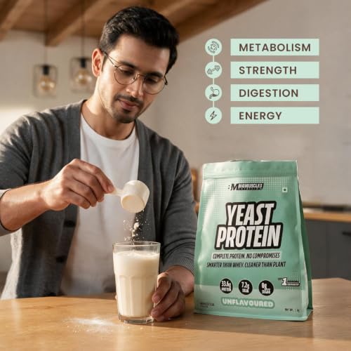 Image of Bigmuscles Nutrition Clean Yeast Protein Isolate (1kg, Unflavoured) | 33g Protein, 7g BCAA | Superior Absorption, Gut Friendly | PDCAAS -1 | Fermentation-Derived