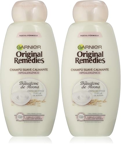 Garnier Original Remedies Delicatesse de Avena champú cuero cabelludo sensible, 600 ml (Paquete de 2)