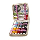 IWOWHERO 1セットコンパクト裁縫 点入りポータブル裁縫箱 大容量ニードルワークキット 旅行 家庭用に最適な針 糸 ツール収納バッグ アソートカラー