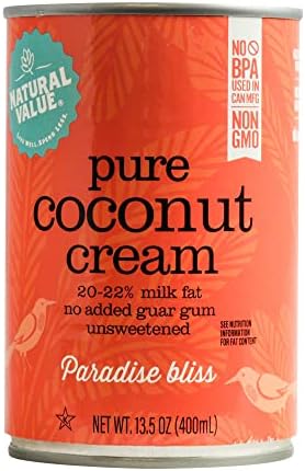 Natural Value Pure Coconut Cream, 13.5 Ounce, (Pack of 12)
