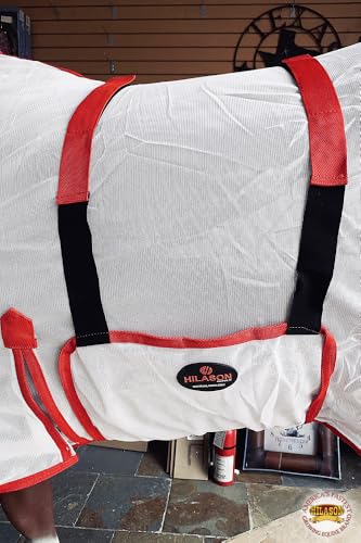 Image of HILASON Horse Fly Sheet UV Protect Breathable Mesh Bug Mosquito Spring | Summer Horse Rug | Fly Rug