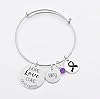 BrandedHeartJewelry Hope Love Cure Cystic Fibrosis bracelet, awareness expandable bangle bracelet, stainless steel bracelet, bracelet with 2 disc with awareness ribbon. #1