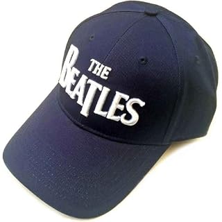 The Beatles Baseball Cap Classic Drop T Band Logo Official Navy Blue Strapback Size One Size - Les Beatles, Paul McCartney, John Lennon, RIngo Starr, George Harrison