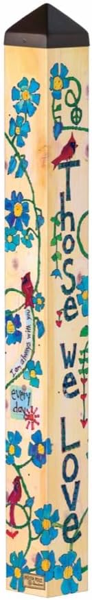 Studio M Art Pole, PVC Weather Resistant Pole with Vinyl Bowl 40 inches Tall Outdoor Decoration for Gardens, Patios, Yards, Landscaping and Birding Accessories, Those We Love
