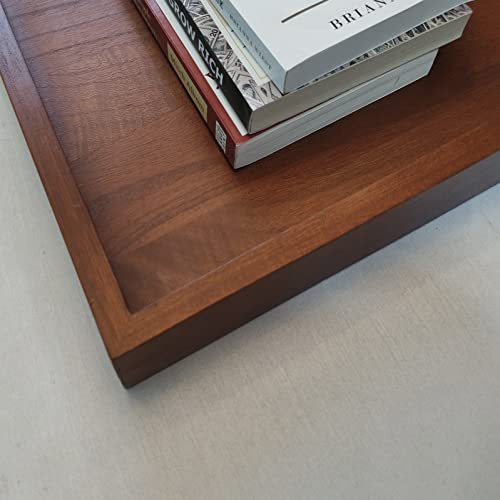 Gekko And Co. 24 X 24 Inches Large Ottoman Tray In Walnut Finish With Free Square Coaster Set - Perfect As A Decorative Tray, Serving Tray, Coffee Table Tray Or Wooden Tray For Zen Garden #TOP3
